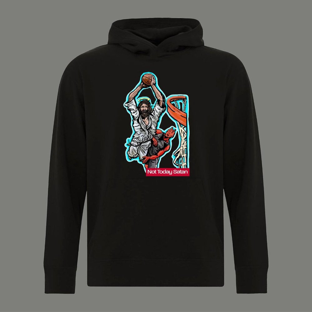 NOT TODAY SATAN JESUS SLAM DEVIL BASKETBALL HOODIE